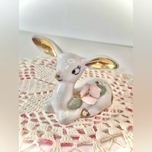 MCM Vintage Deer Figurine - Chase Porcelain Anthropomorphic Doe Miniature